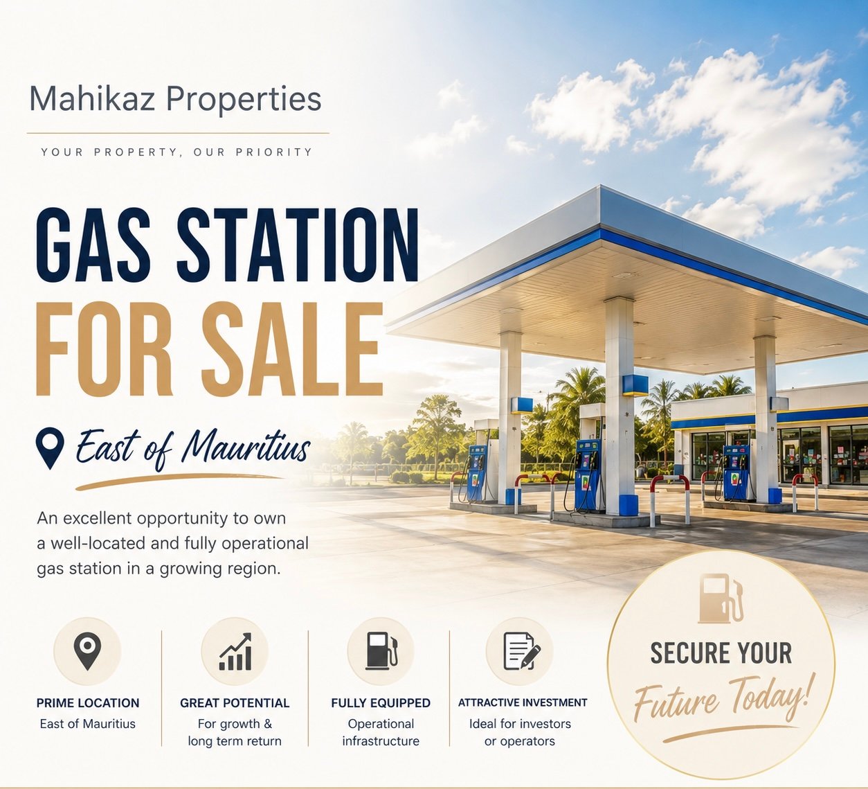 Established Gas Station Business for Sale – East of Mauritius